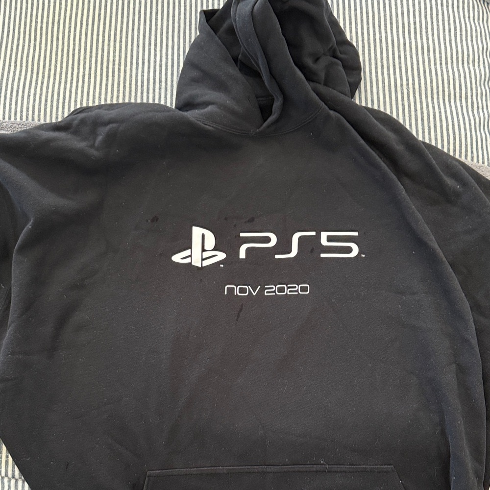 Balenciaga Black Hoodie with White PS5 Logo never worn